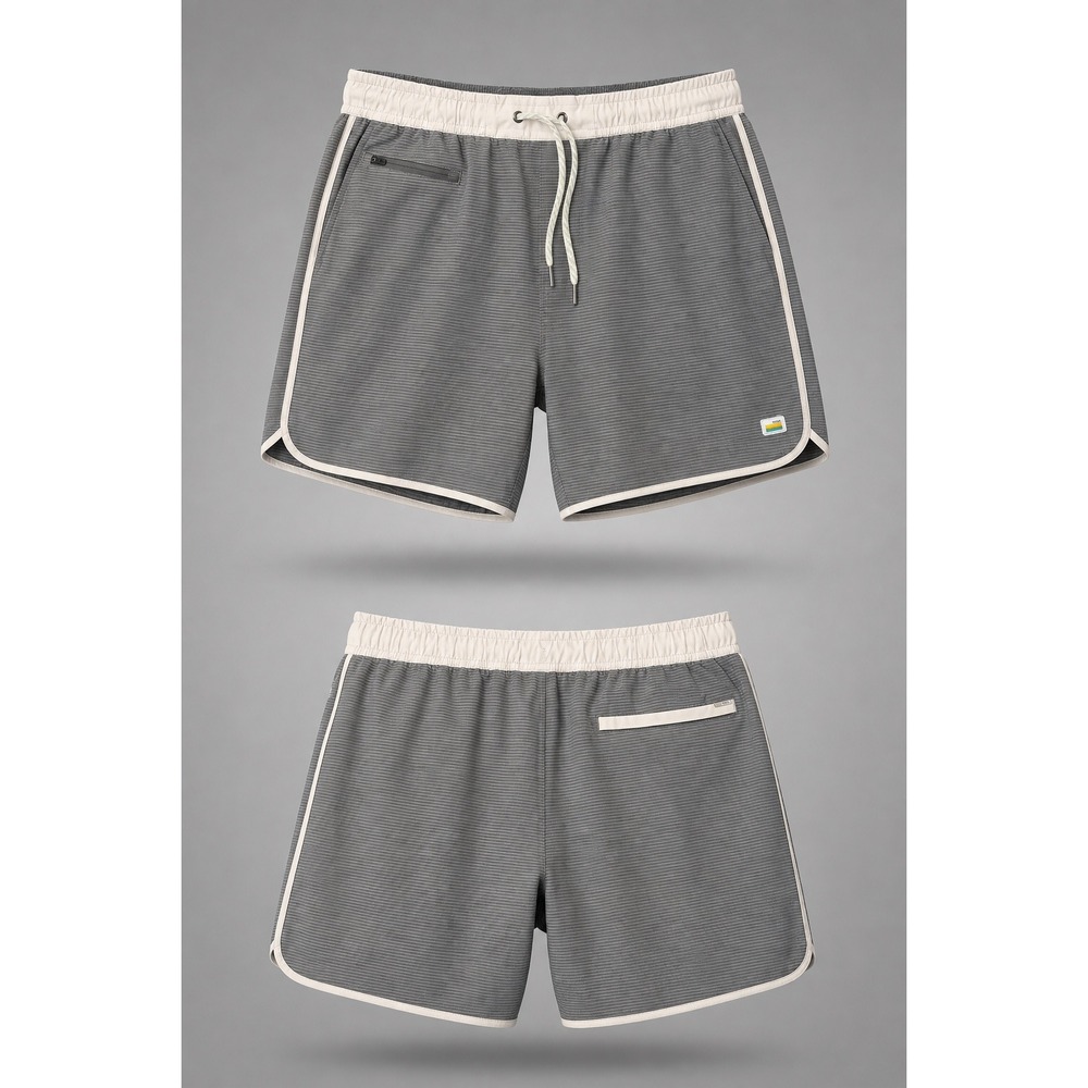 Vuori Cruise Boardshorts Mens XL Grey Stripe Swim Trunks V330